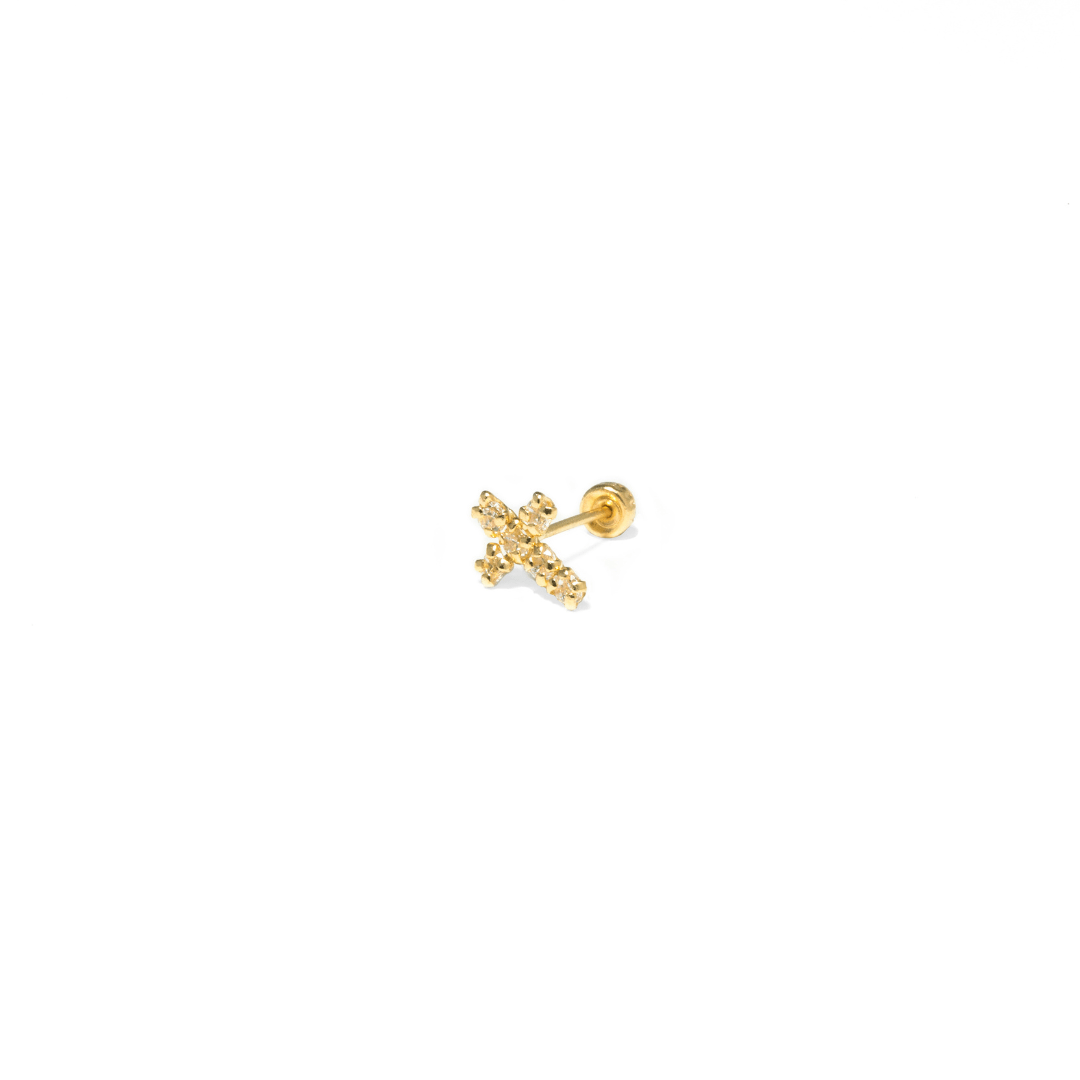 SHIMMER CROSS PIERCING - ARETES - Malandra Jewelry - KMA25 - 30186
