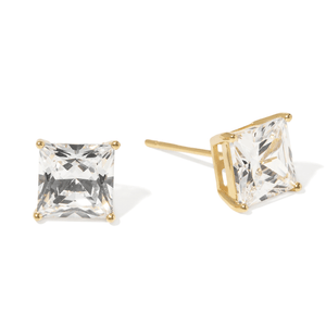 Shimmer Square Studs - ARETES - Malandra Jewelry - ZWA159-QX01076Y