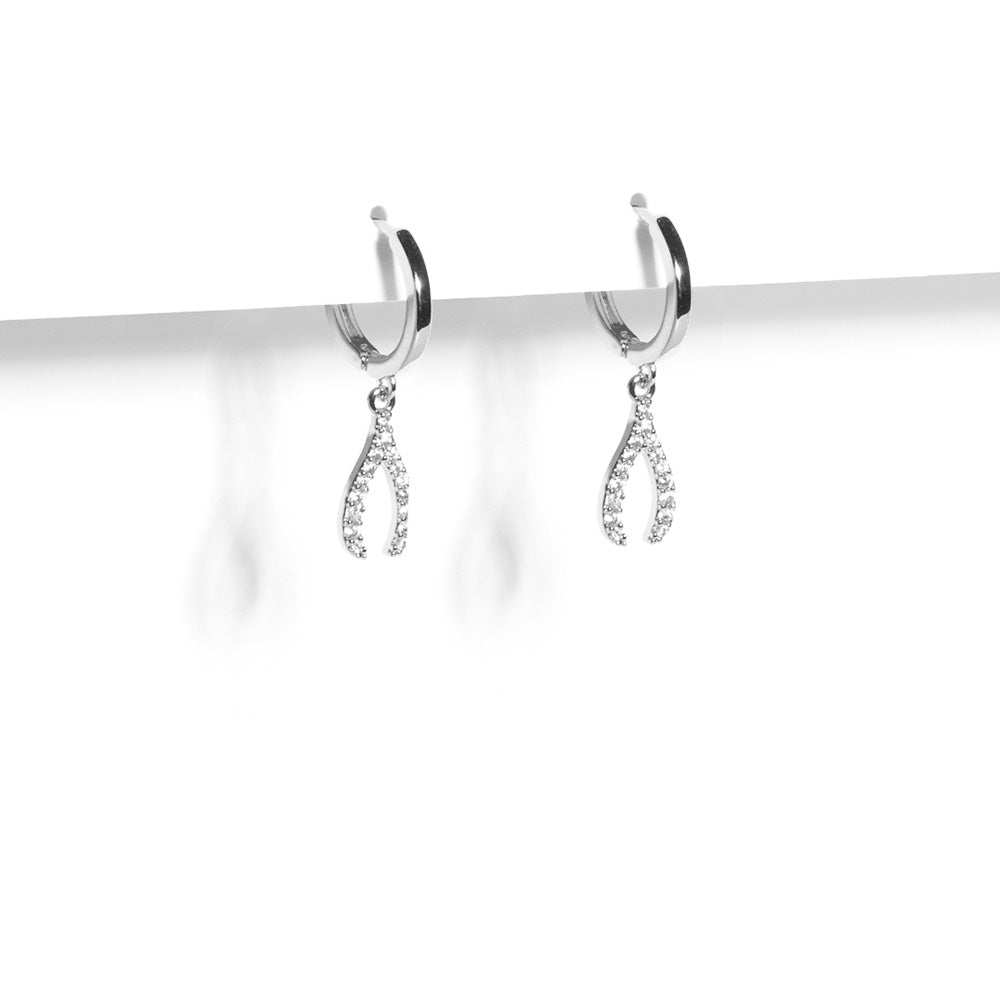 SHIMMERING BONE SILVER HUGGIES - ARETES - Malandra Jewelry - AA1440.P-G66839
