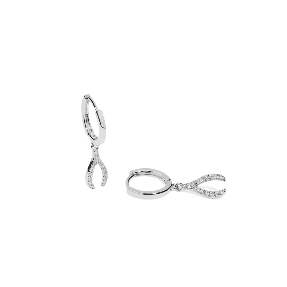 SHIMMERING BONE SILVER HUGGIES - ARETES - Malandra Jewelry - AA1440.P-G66839