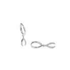 SHIMMERING BONE SILVER HUGGIES - ARETES - Malandra Jewelry - AA1440.P-G66839