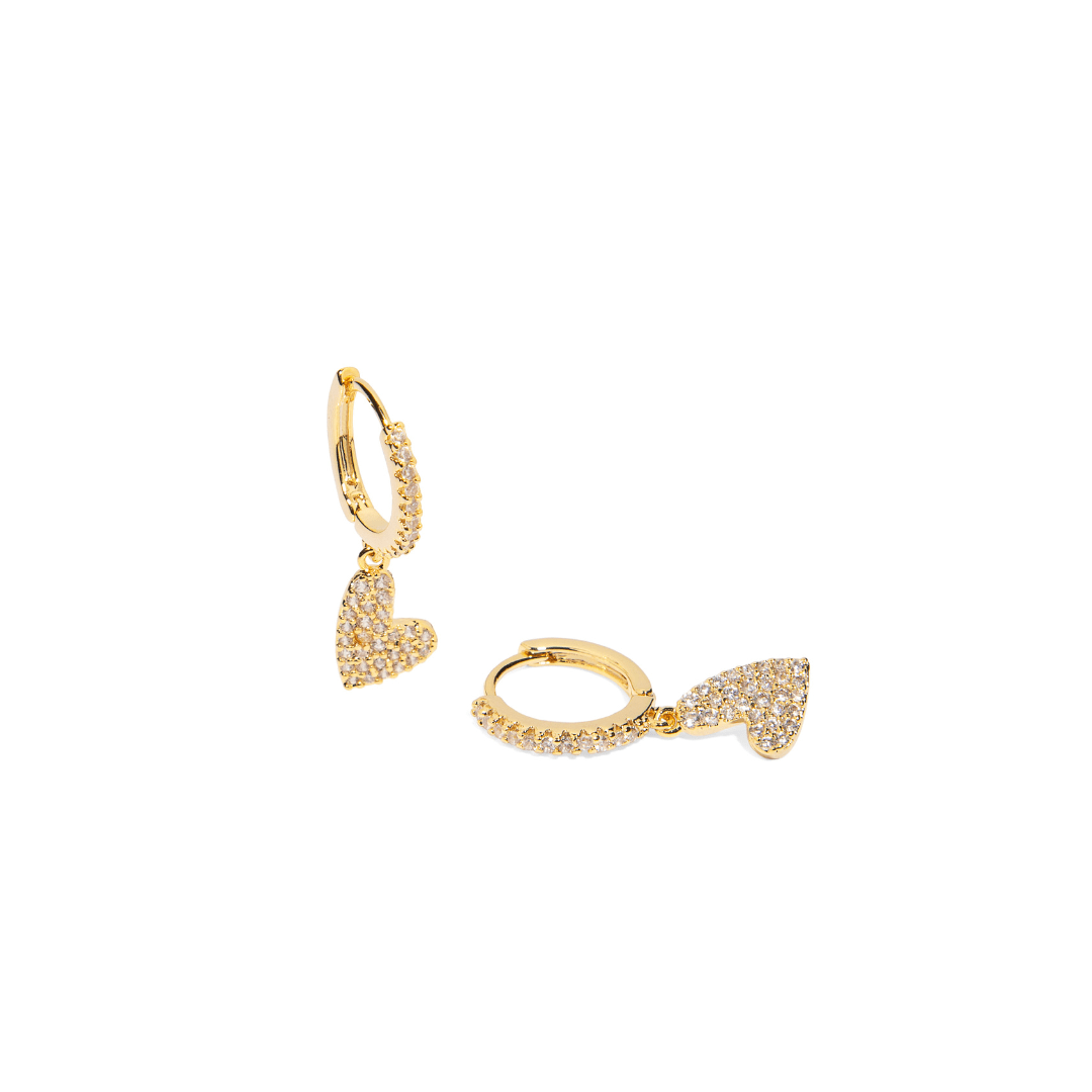 SHIMMERING HEARTS HUGGIES - ARETES - Malandra Jewelry - AA1439 - W45209
