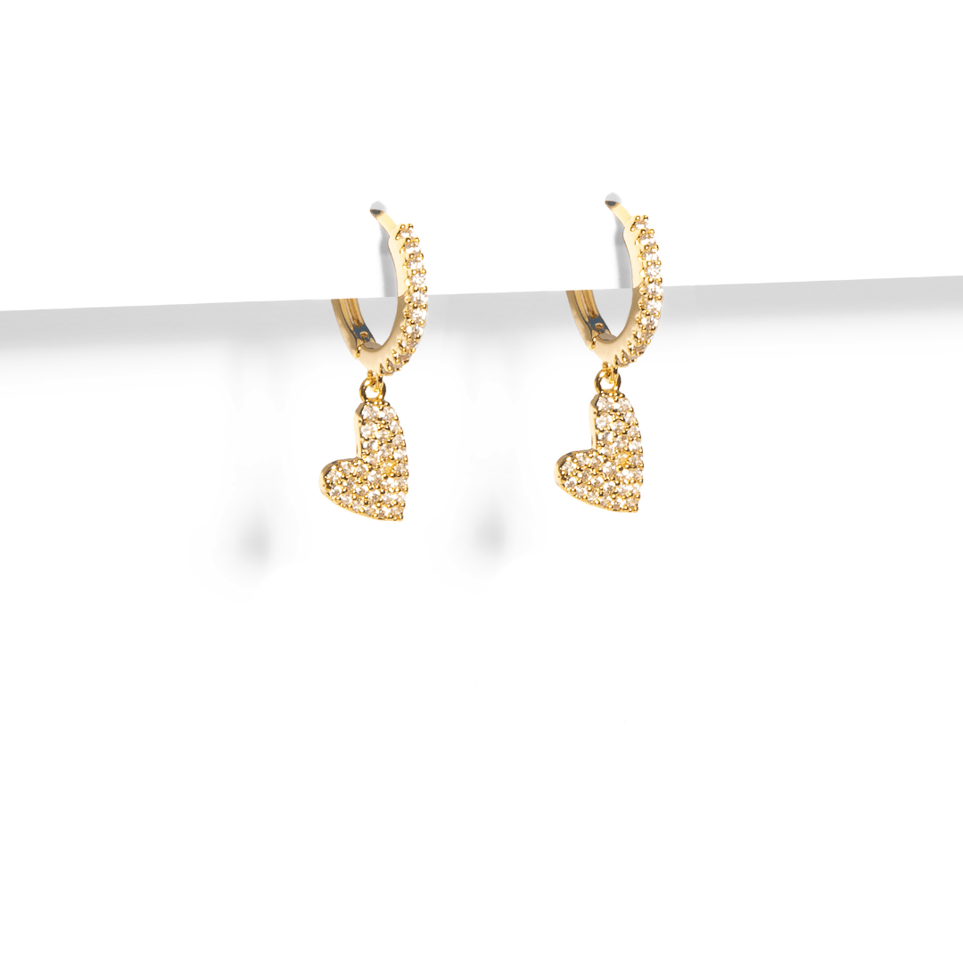 SHIMMERING HEARTS HUGGIES - ARETES - Malandra Jewelry - AA1439 - W45209