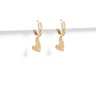 SHIMMERING HEARTS HUGGIES - ARETES - Malandra Jewelry - AA1439 - W45209
