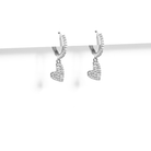 SHIMMERING HEARTS SILVER HUGGIES - ARETES - Malandra Jewelry - AA1439.P - G66839
