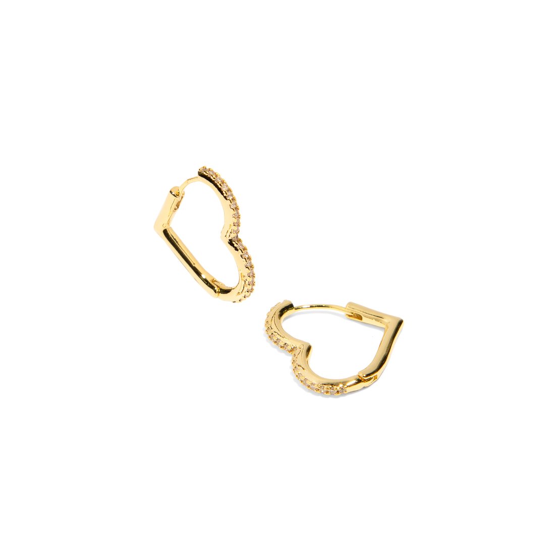 SHINING HEARTS HOOPS - ARETES - Malandra Jewelry - AA1417 - D66092