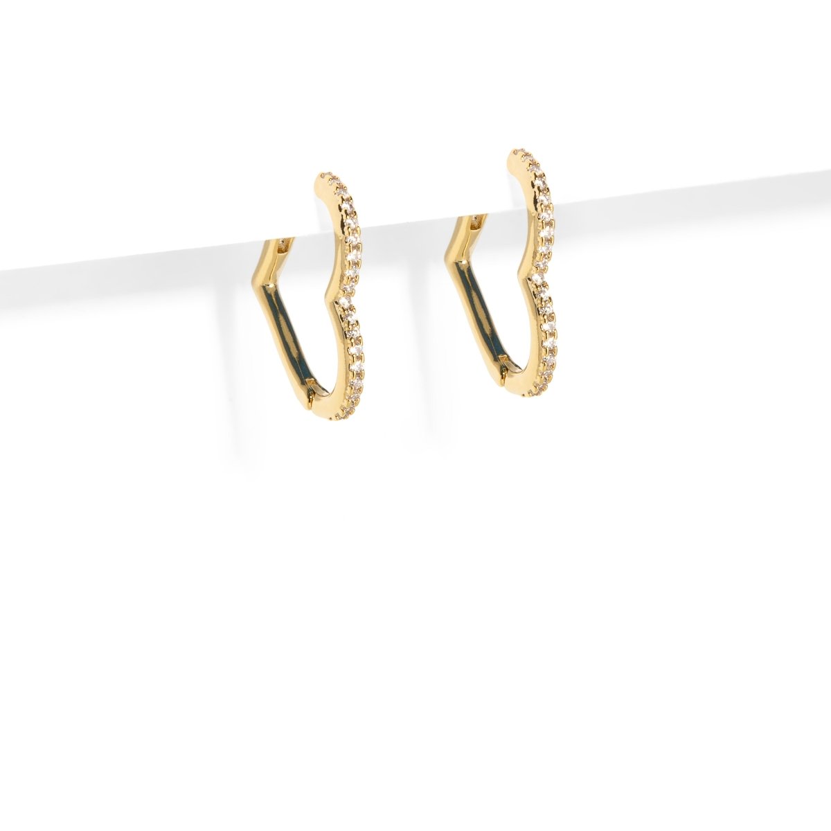SHINING HEARTS HOOPS - ARETES - Malandra Jewelry - AA1417 - D66092