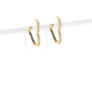 SHINING HEARTS HOOPS - ARETES - Malandra Jewelry - AA1417 - D66092