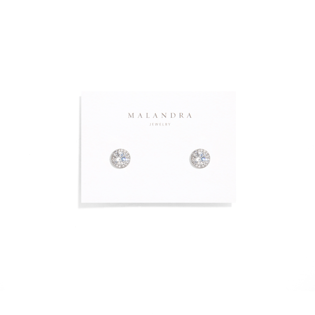 SHINY CIRCLE STUDS LARGE - ARETES - Malandra Jewelry - ZWA37.P - QX00865YX