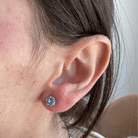 SHINY CRYSTAL NAVY STUDS - ARETES - Malandra Jewelry - ZWA49.A - QX05454Y
