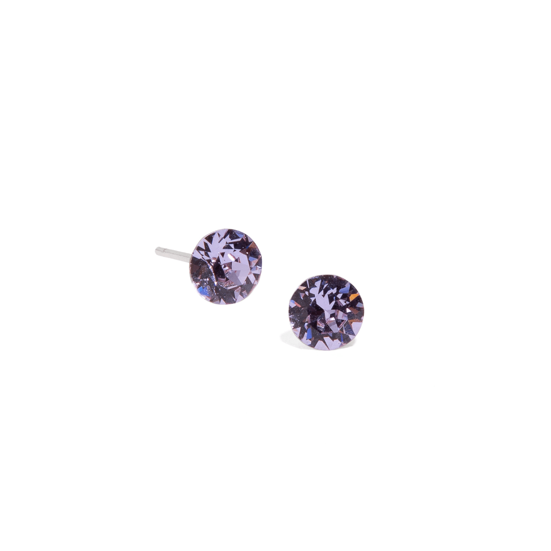 SHINY CRYSTAL VIOLET STUDS - ARETES - Malandra Jewelry - ZWA49.M - QX05454Y