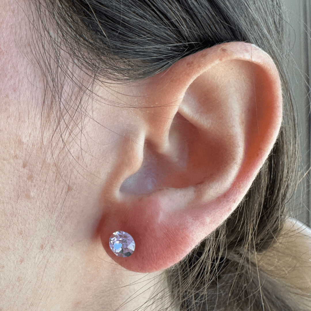 SHINY CRYSTAL VIOLET STUDS - ARETES - Malandra Jewelry - ZWA49.M - QX05454Y