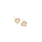 SHINY HEART SHAPED STUDS - ARETES - Malandra Jewelry - XBA160 - MAE00028 GDCRY