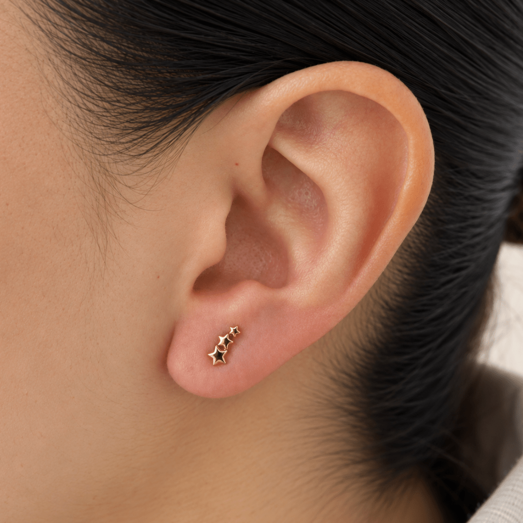 Shooting Star Gold Piercing - ARETES - Malandra Jewelry - ZTA45-EGD2526