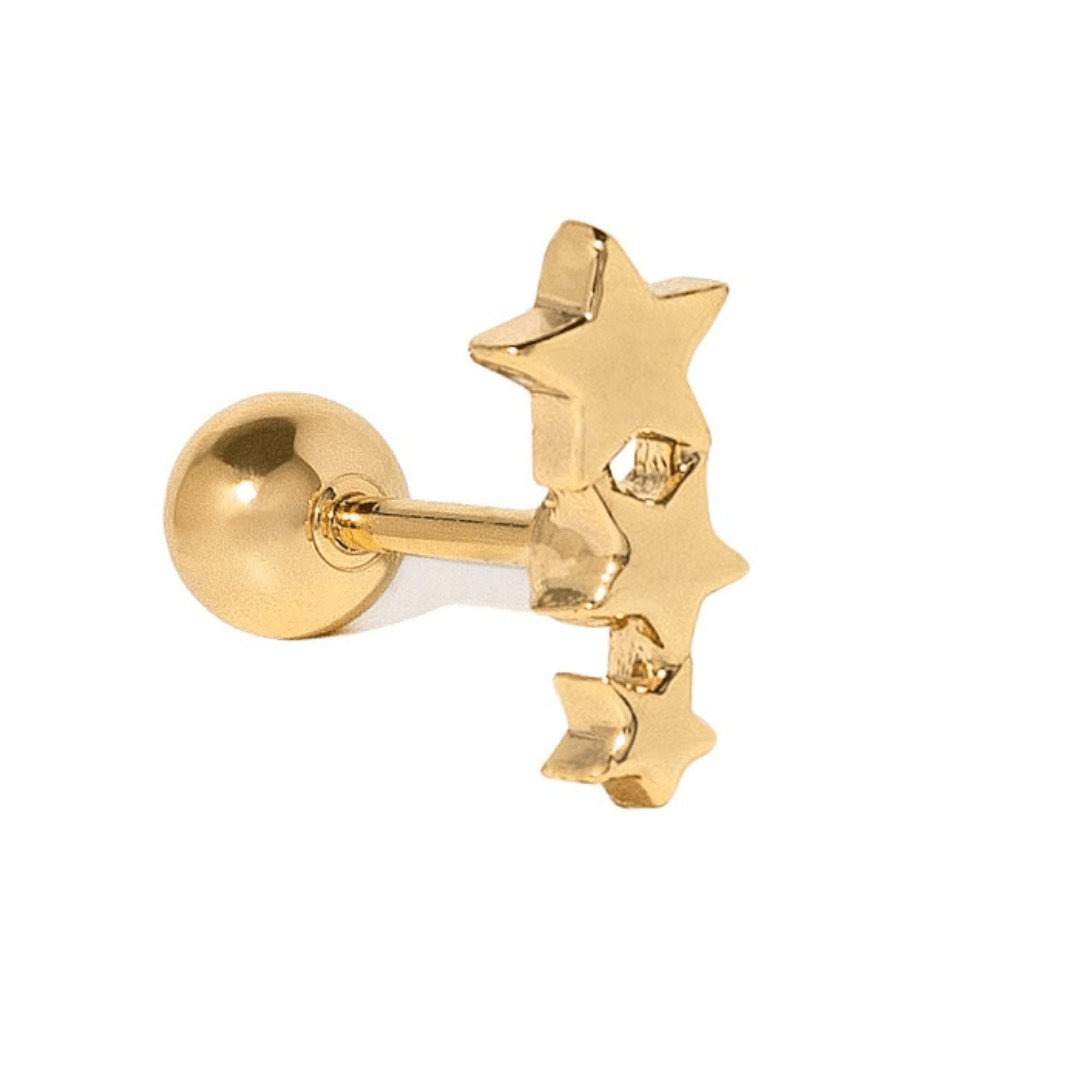 Shooting Star Gold Piercing - ARETES - Malandra Jewelry - ZTA45-EGD2526
