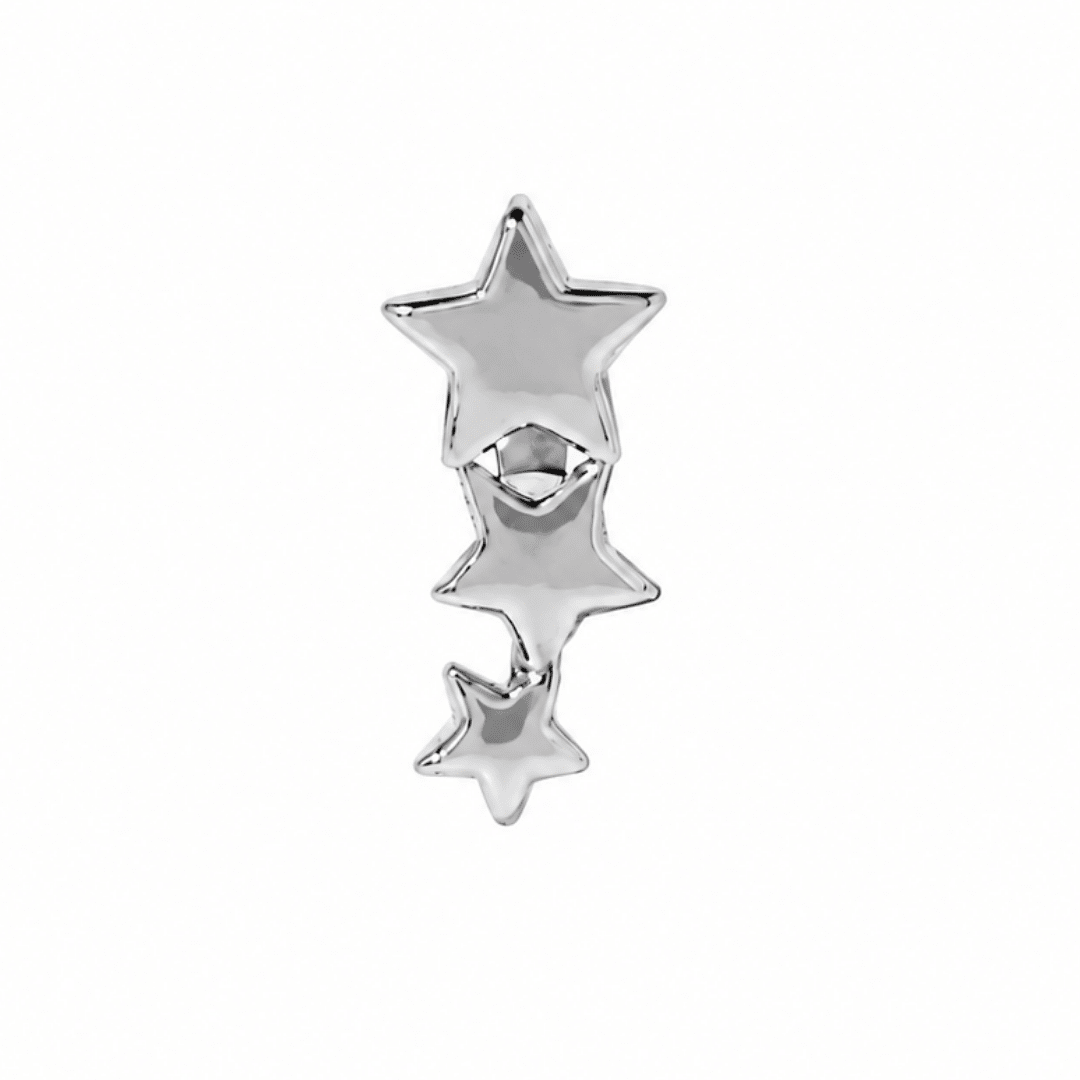 Shooting Star Silver Piercing - ARETES - Malandra Jewelry - ZTA45.P-EGD2526K