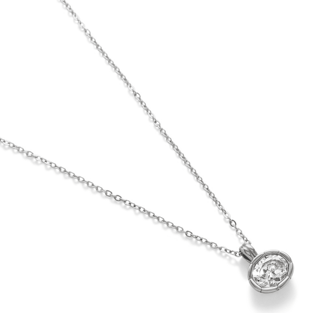 Silver Allure Oval Necklace - COLLARES - Malandra Jewelry - EUWC603.P-JDN0104306-3-S