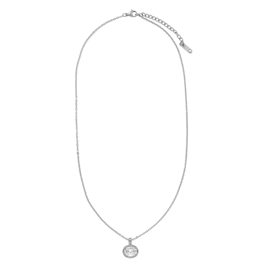 Silver Allure Oval Necklace - COLLARES - Malandra Jewelry - EUWC603.P-JDN0104306-3-S