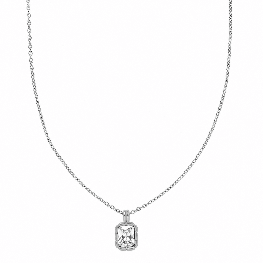 Silver Allure Rectangle Necklace - COLLARES - Malandra Jewelry - EUWC602.P-JDN0104306-4-S