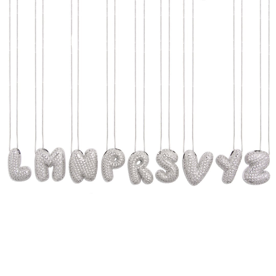 SILVER BALLOON SPARK LETTER NECKLACE - COLLARES - Malandra Jewelry - EFLC1.A - nkeq71