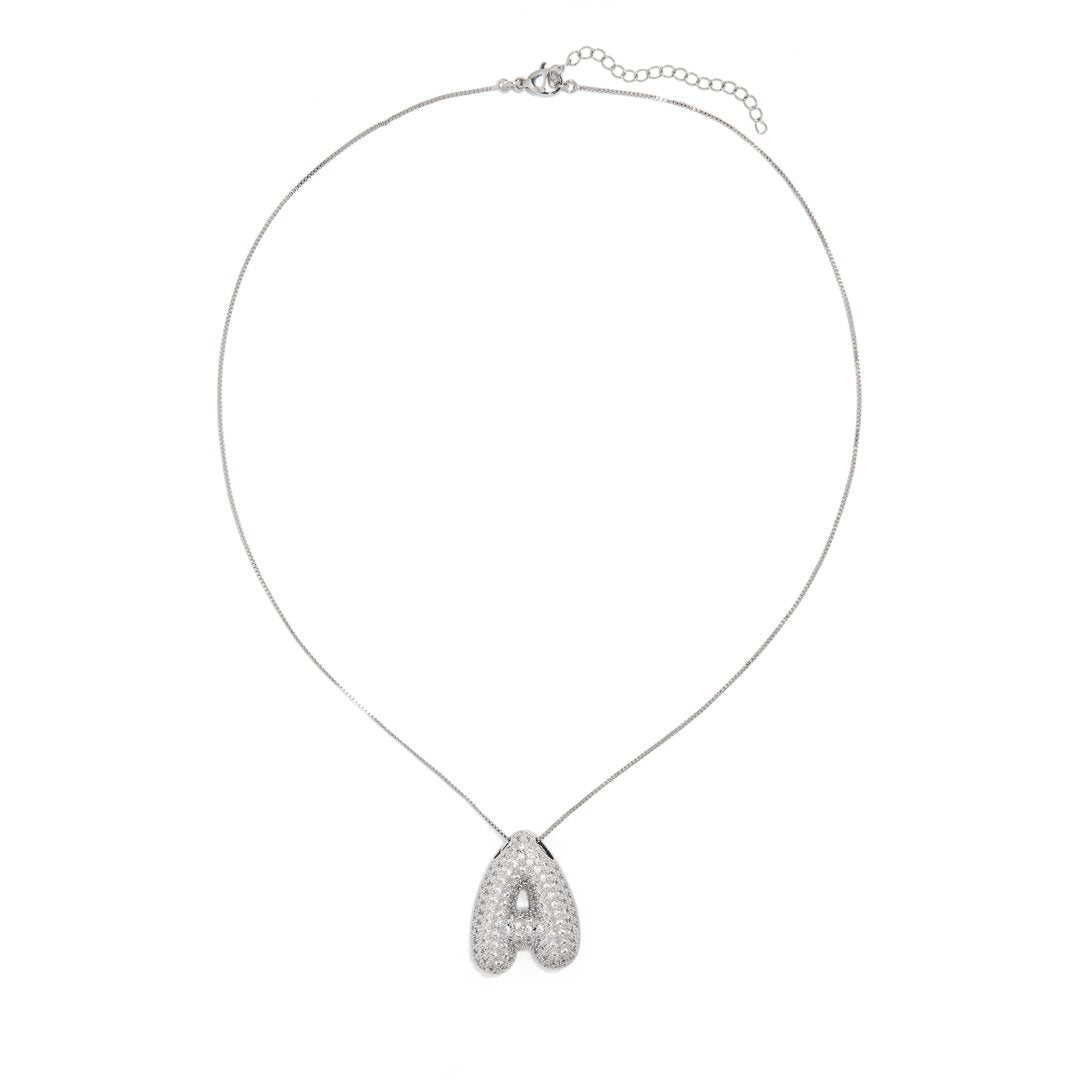 SILVER BALLOON SPARK LETTER NECKLACE - COLLARES - Malandra Jewelry - EFLC1.A - nkeq71