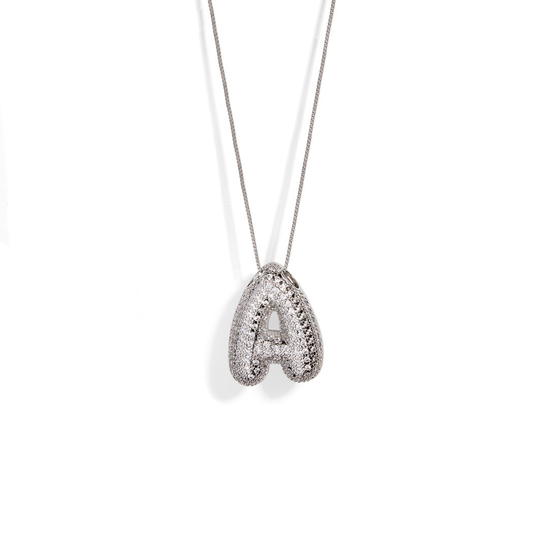 SILVER BALLOON SPARK LETTER NECKLACE - COLLARES - Malandra Jewelry - EFLC1.A - nkeq71