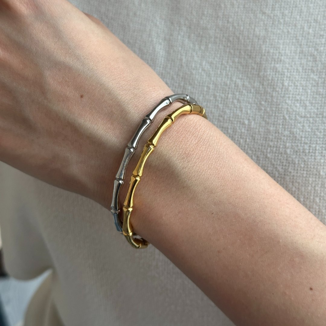 SILVER BAMBOO BRACELET - PULSERAS - Malandra Jewelry - EMKP14.P - B - 0278