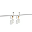 SILVER BAROQUE PEARL HOOPS - ARETES - Malandra Jewelry - TA2226