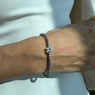 SILVER BEADS INITIAL BRACELET - PULSERAS - Malandra Jewelry - AP1535.A - J64484