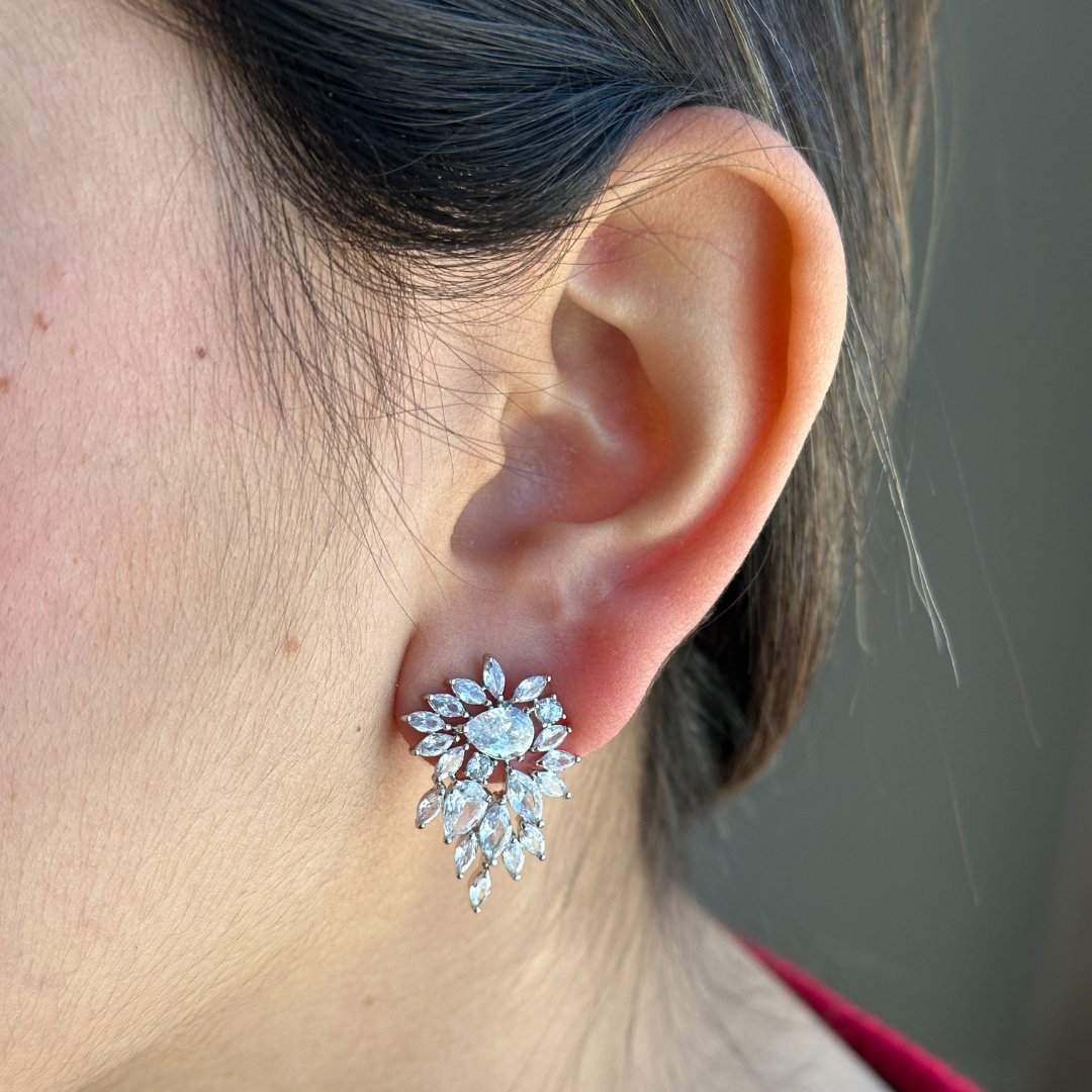 SILVER BLOOM EARRINGS - ARETES - Malandra Jewelry - EZAA35 - EP2481A