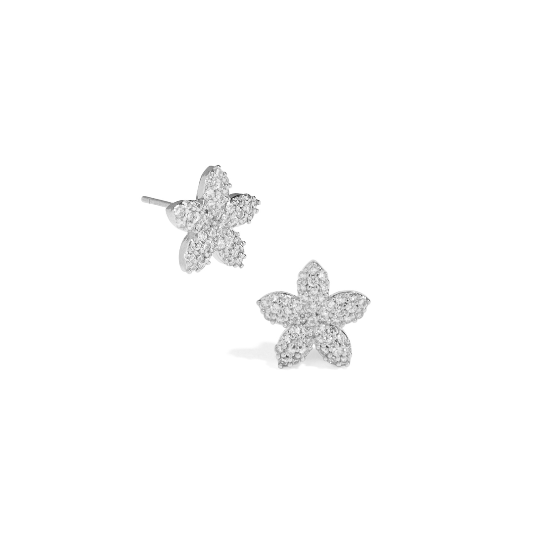 SILVER BLOOM SPARK STUDS - ARETES - Malandra Jewelry - XBA166.P - MAE00118 RHCRY