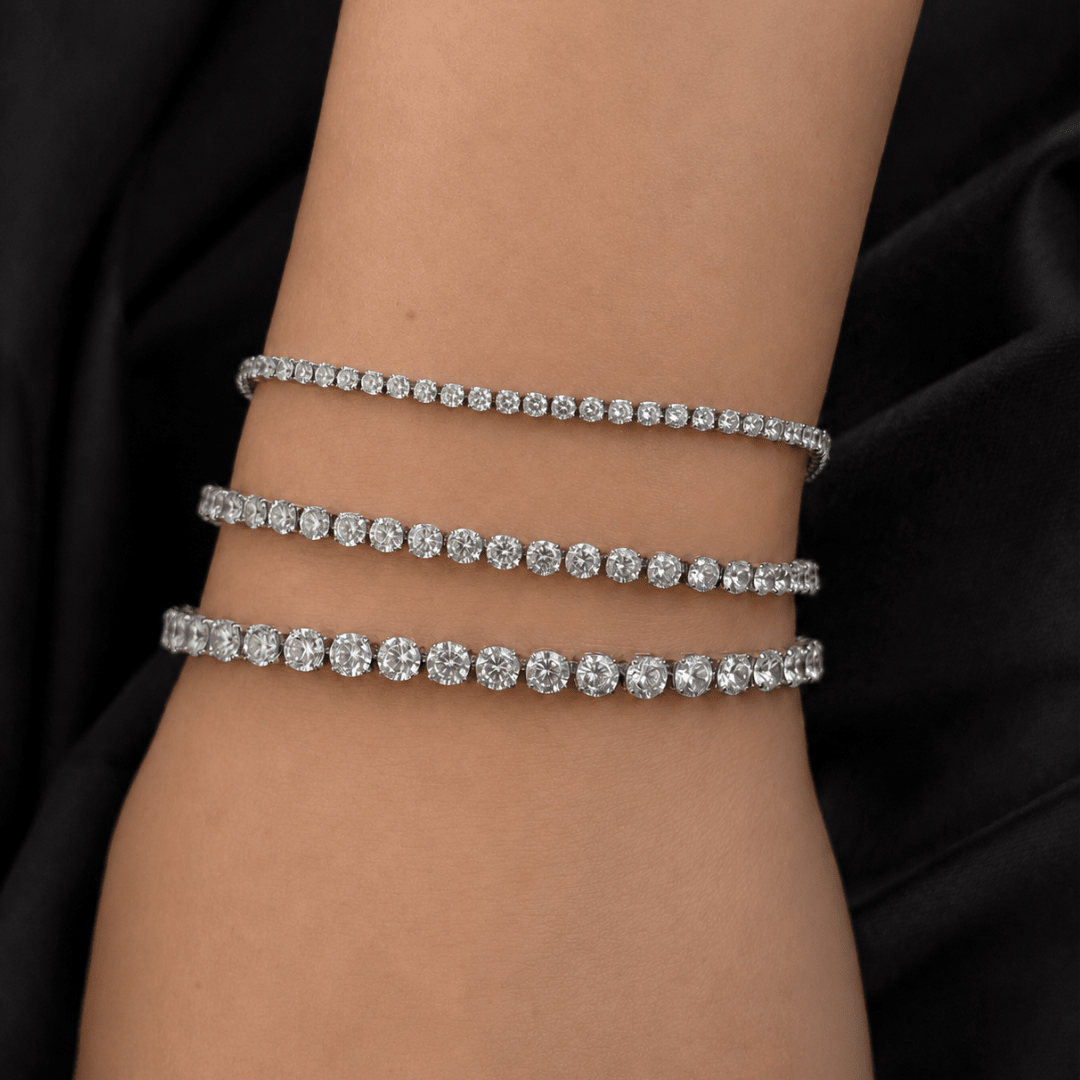 Silver Bold Tennis Bracelet - PULSERAS - Malandra Jewelry - EYHP193.P