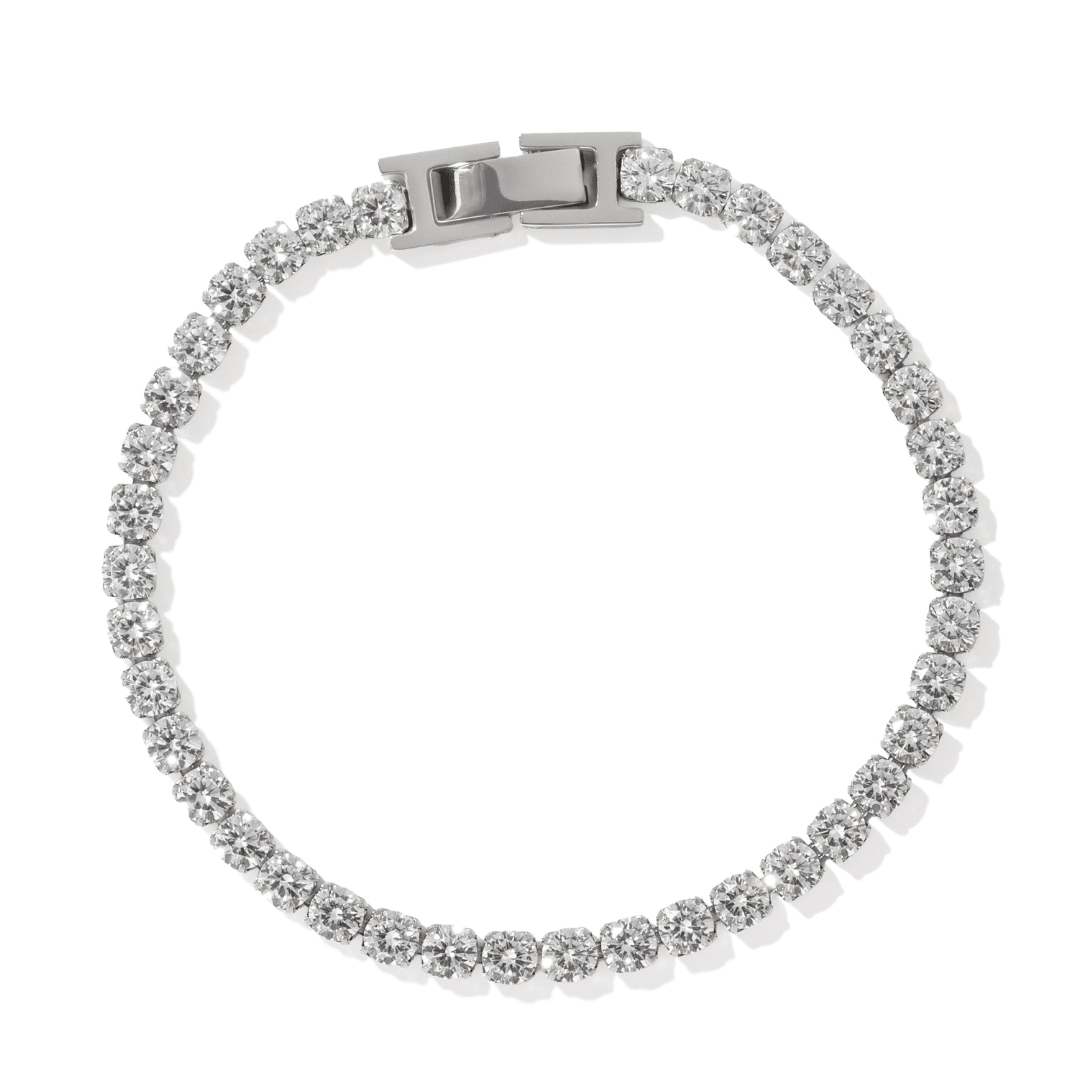 Silver Bold Tennis Bracelet - PULSERAS - Malandra Jewelry - EYHP193.P