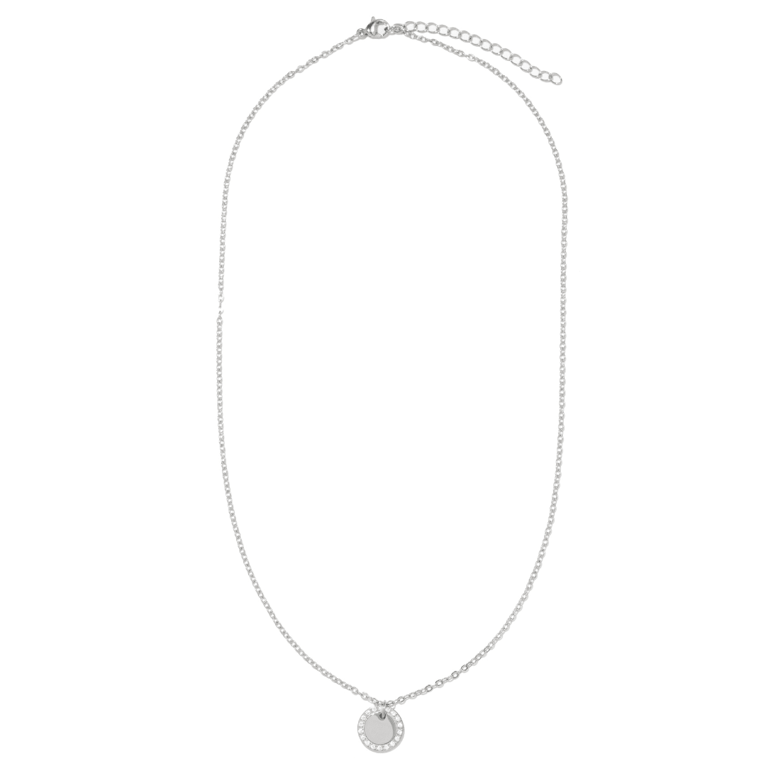 SILVER CIRCLE CUSTOM NECKLACE - COLLARES GRABADOS - Malandra Jewelry - LJC1.P-JT-N2830