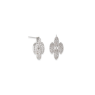 SILVER CLOVER SPARKLE EARRINGS - ARETES - Malandra Jewelry - XIA30.P - CE5213RH