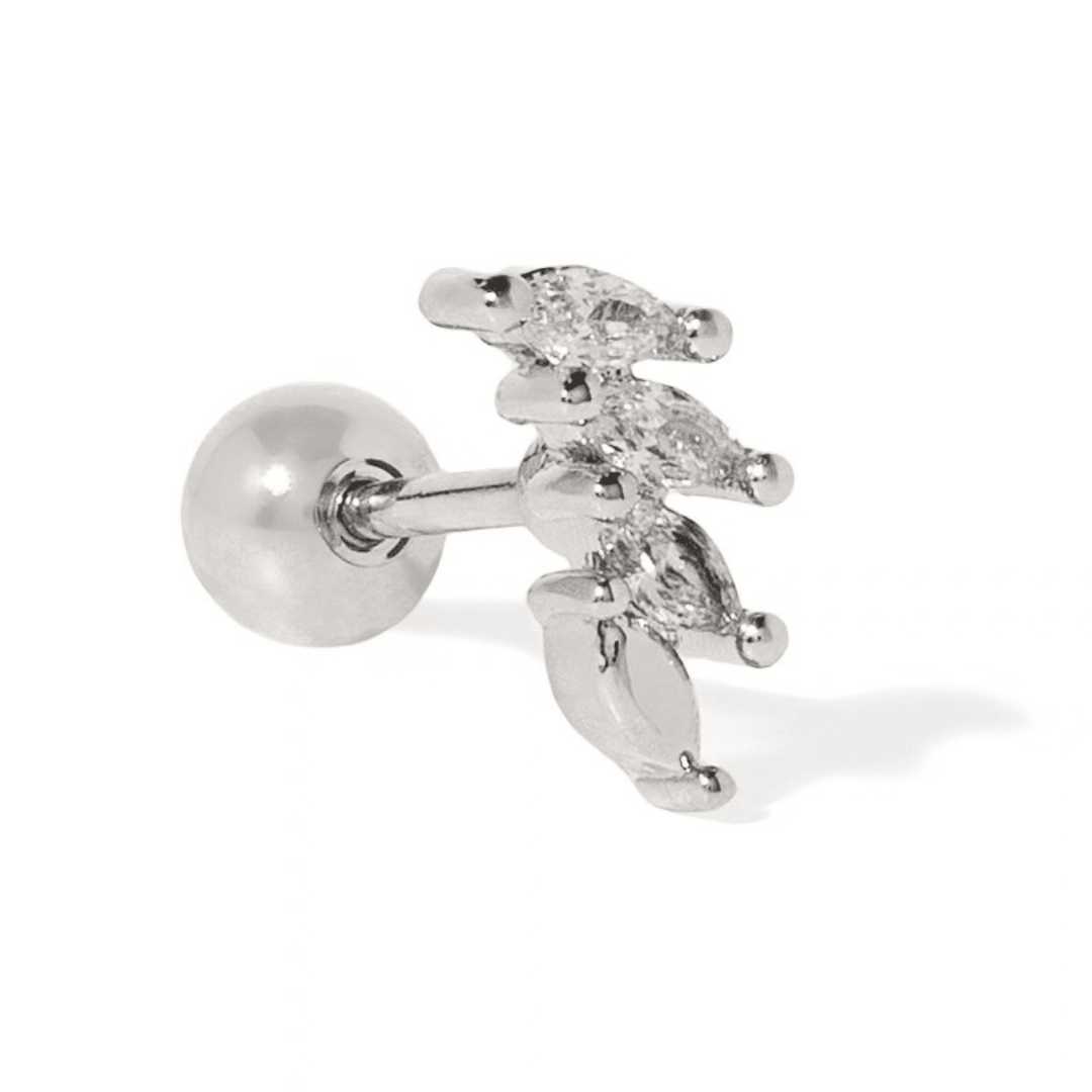 Silver Crescent Piercing - ARETES - Malandra Jewelry - ZTA39.P-EGD1659K