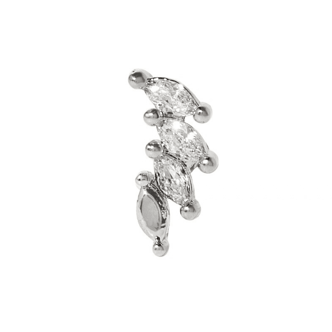 Silver Crescent Piercing - ARETES - Malandra Jewelry - ZTA39.P-EGD1659K