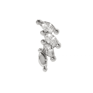 Silver Crescent Piercing - ARETES - Malandra Jewelry - ZTA39.P-EGD1659K