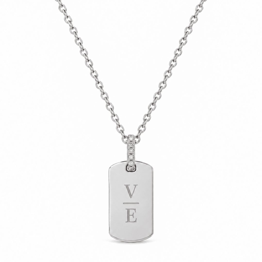 SILVER CUSTOM TAG NECKLACE - COLLARES GRABADOS - Malandra Jewelry - LJC3.P-JT-N3092