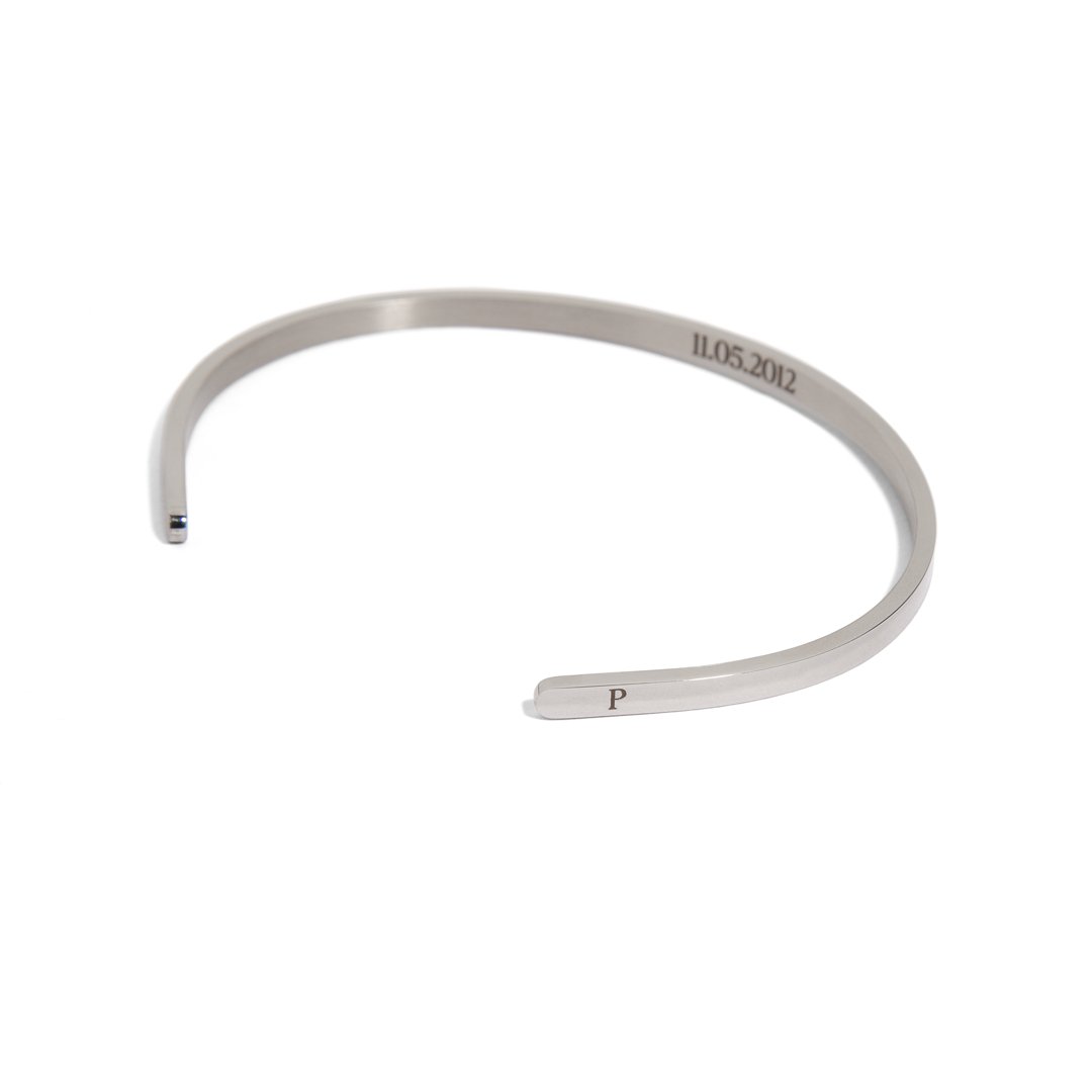 SILVER CUSTOM THIN BRACELET - PULSERAS GRABADAS - Malandra Jewelry - ESYP15.P
