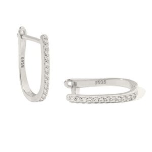SILVER DAINTY RADIANT HOOPS - ARETES - Malandra Jewelry - EOBA25.P-eh5640