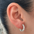 SILVER DAZZLE GLOW HOOPS - ARETES - Malandra Jewelry - ZWA95.P-QX02452