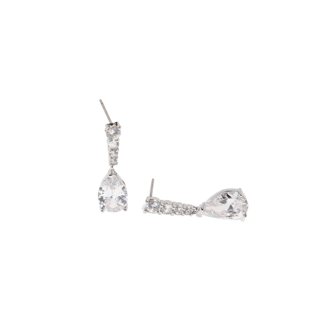 SILVER DAZZLE SPARK EARRINGS - ARETES - Malandra Jewelry - XIA21.P - CE5070RH