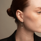 SILVER DOUBLE LINK EARRINGS - ARETES - Malandra Jewelry - ICA410.P