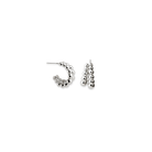SILVER DOUBLE MINI SPHERE HOOPS - ARETES - Malandra Jewelry - FBA415.P - JAR0200 - PL