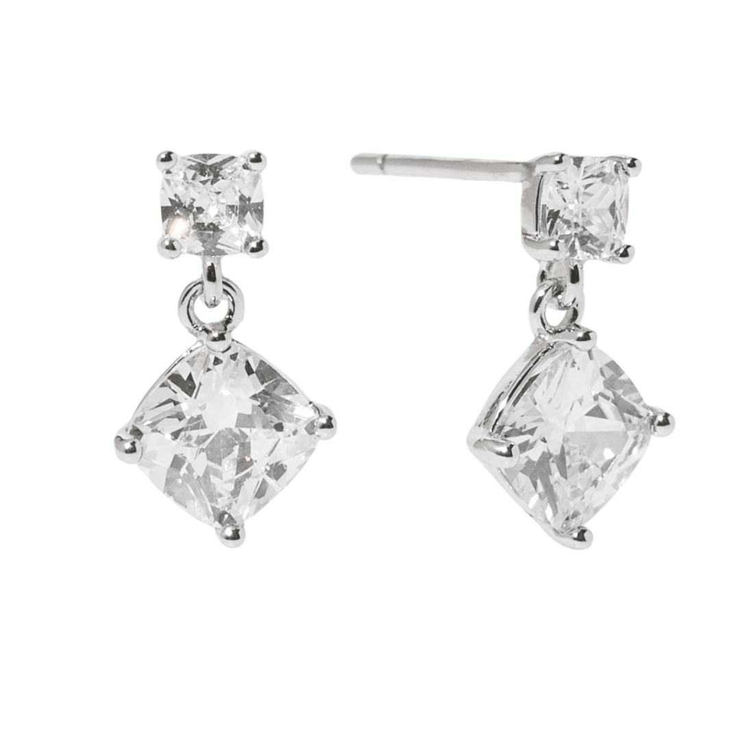 Silver Double Spark Earrings - ARETES - Malandra Jewelry - ZWA200.P-QX09656Y