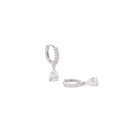 SILVER DROP GLEAM HOOPS - ARETES - Malandra Jewelry - ZWA122.P-QX01368