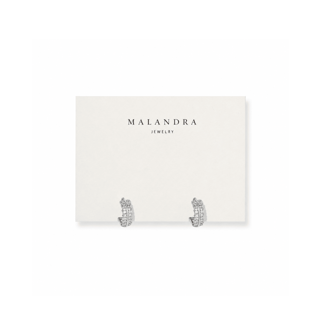 Silver Éclat Huggies - ARETES - Malandra Jewelry - ZWA145.P-QX07945FN
