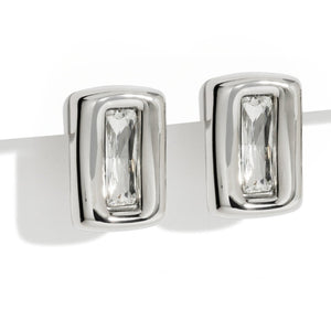 SILVER EDGE CRYSTAL EARRINGS - ARETES - Malandra Jewelry - EUWA318.P-JDE0109012-S