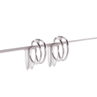 SILVER EDGE HOOPS - ARETES - Malandra Jewelry - EVFA59.P-EBR0101CR